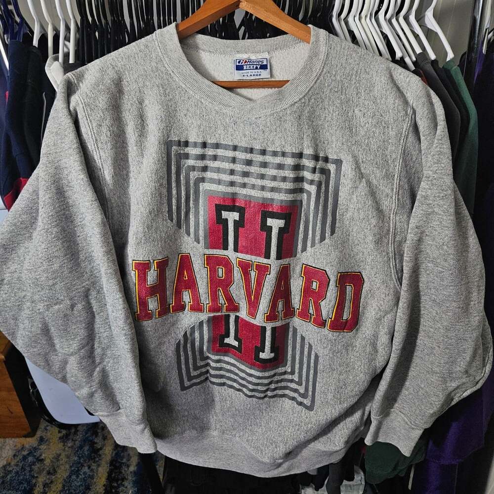 Vintage Hanes Beefy Harvard University Gray Crewneck XL